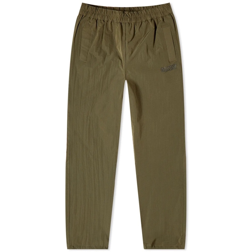 GANNI Khaki Drawstring Lounge Pants - 861 Kalamata Size 6 (EU 38)